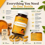 VEDIKROOTS Curcumin Capsules - Antioxidant Properties