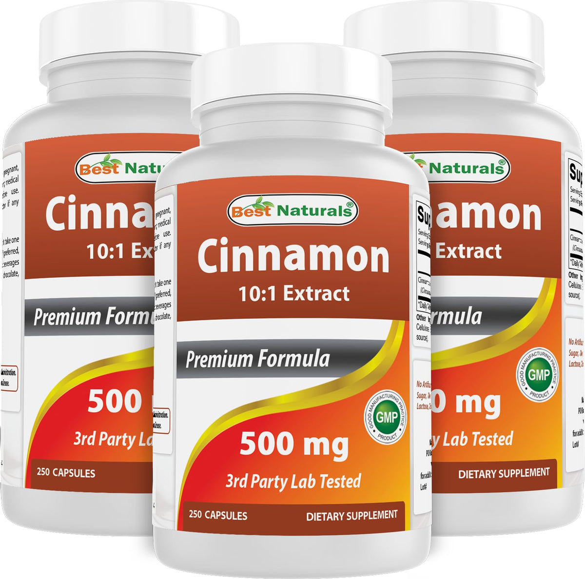 Best Naturals Cinnamon 500 mg - 250 Capsules