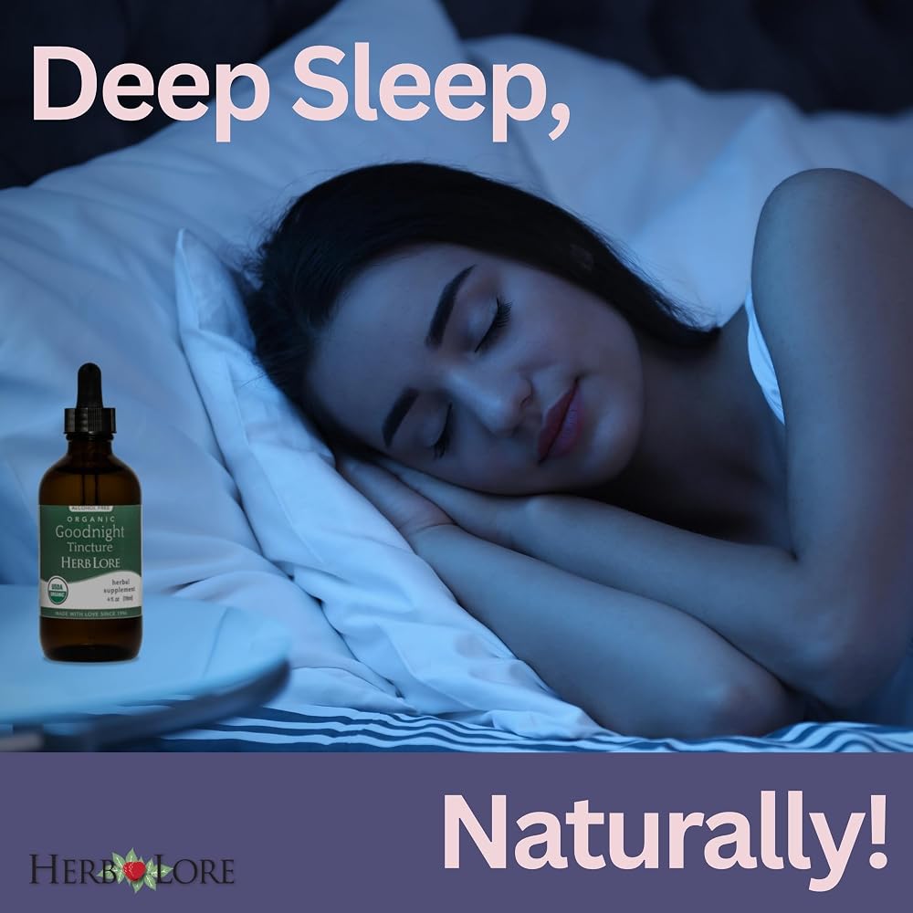 Herb Lore Organic Goodnight Tincture - Liquid Sleep Aid Drops