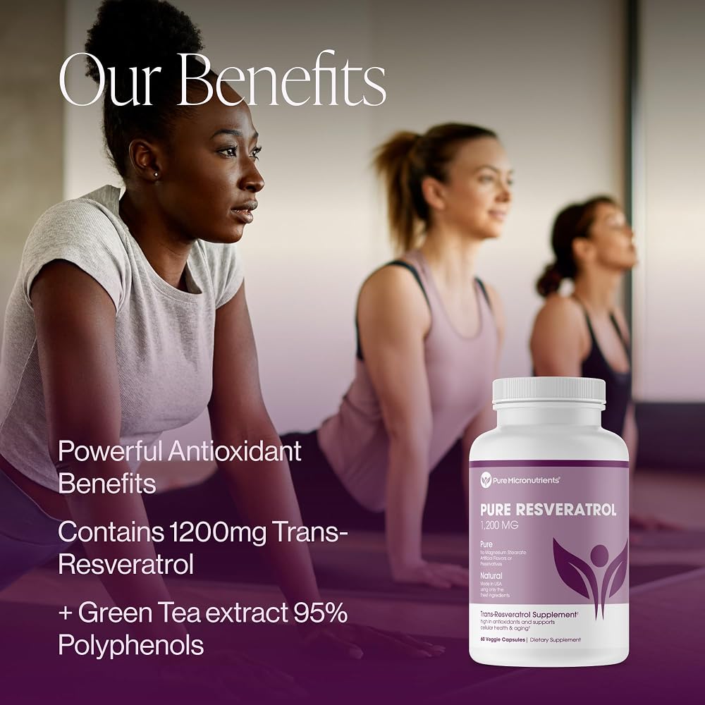 Pure Micronutrients Resveratrol 600mg Trans-Resveratrol - 60 Vegan Capsules - image 3