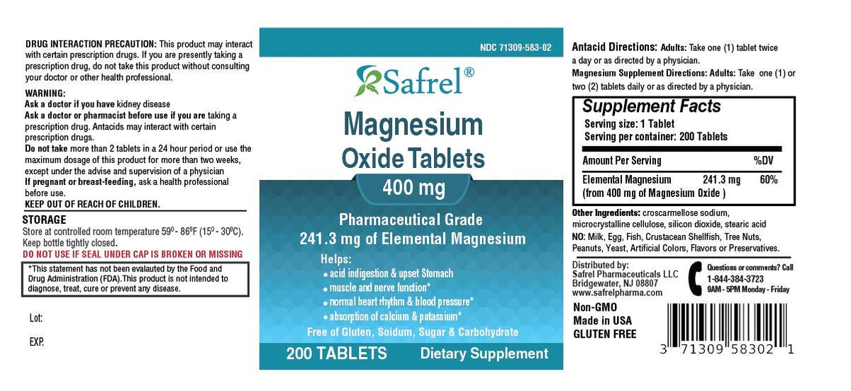 Safrel Magnesium 400mg Tablets
