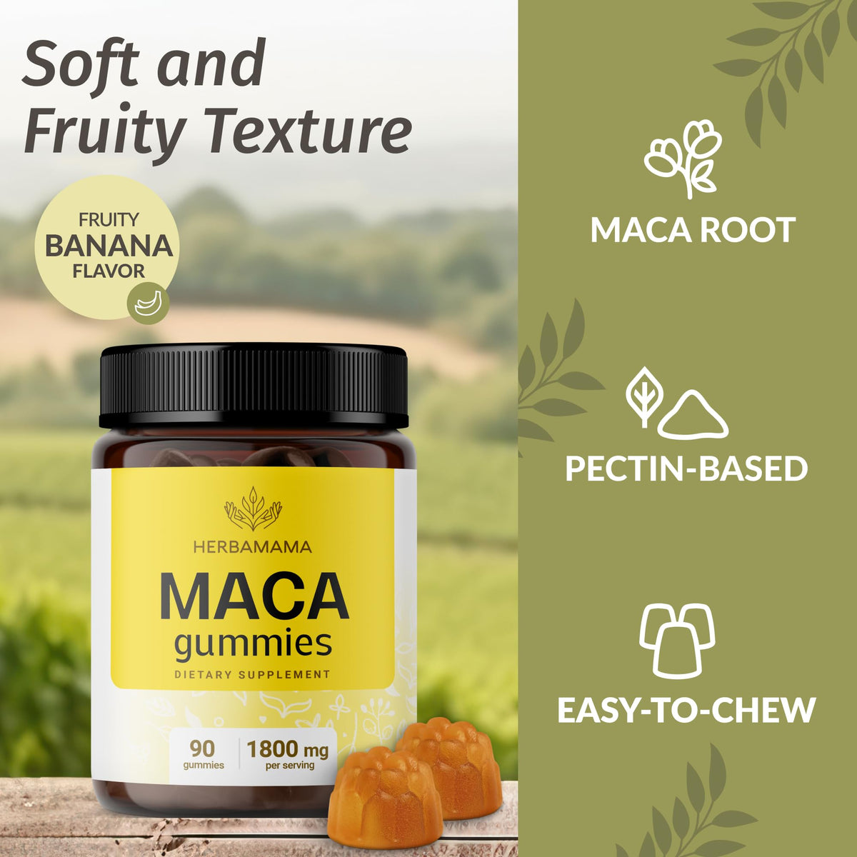 HERBAMAMA Maca Root Gummies for Energy Support - 90 Gummies - image 4