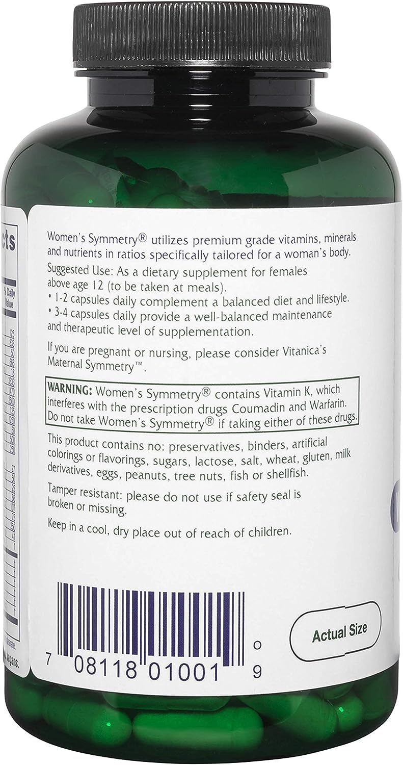 Vitanica Women's Symmetry High Potency Multivitamin - 180 Capsules - image 3