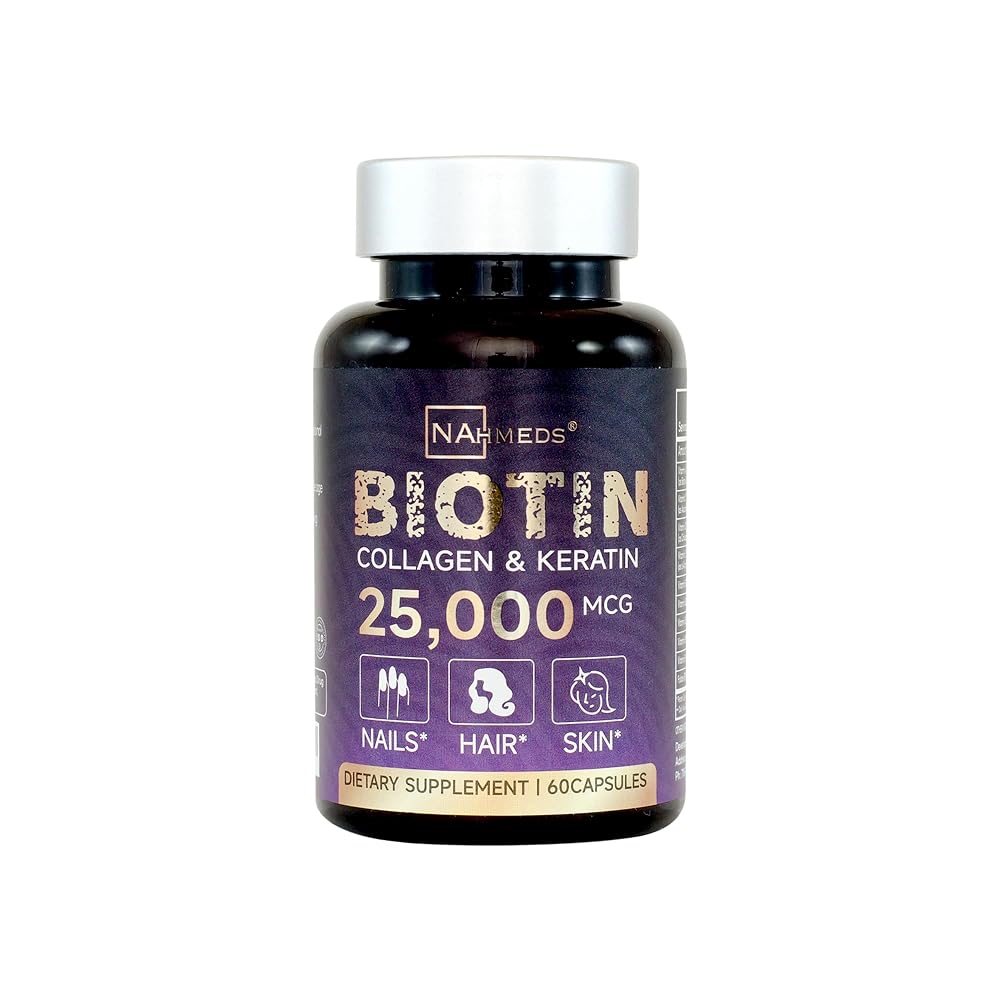 NAhmeds Biotin + Beauty Blend 25,000 mcg Hair, Skin & Nail Support - 60 Capsules
