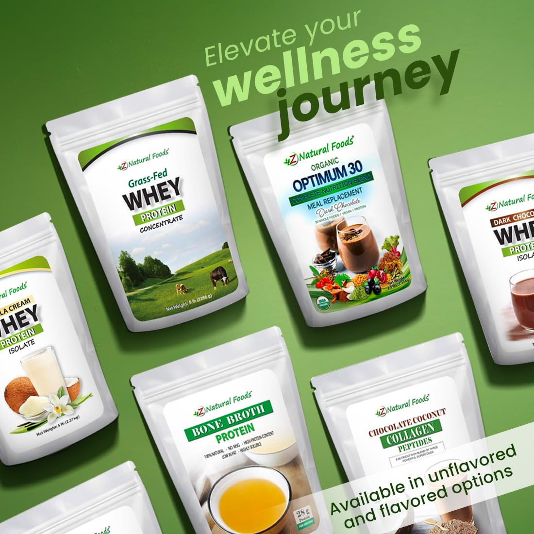 Z Natural Foods Whey Protein Isolate- Grass-Fed, No Sugar