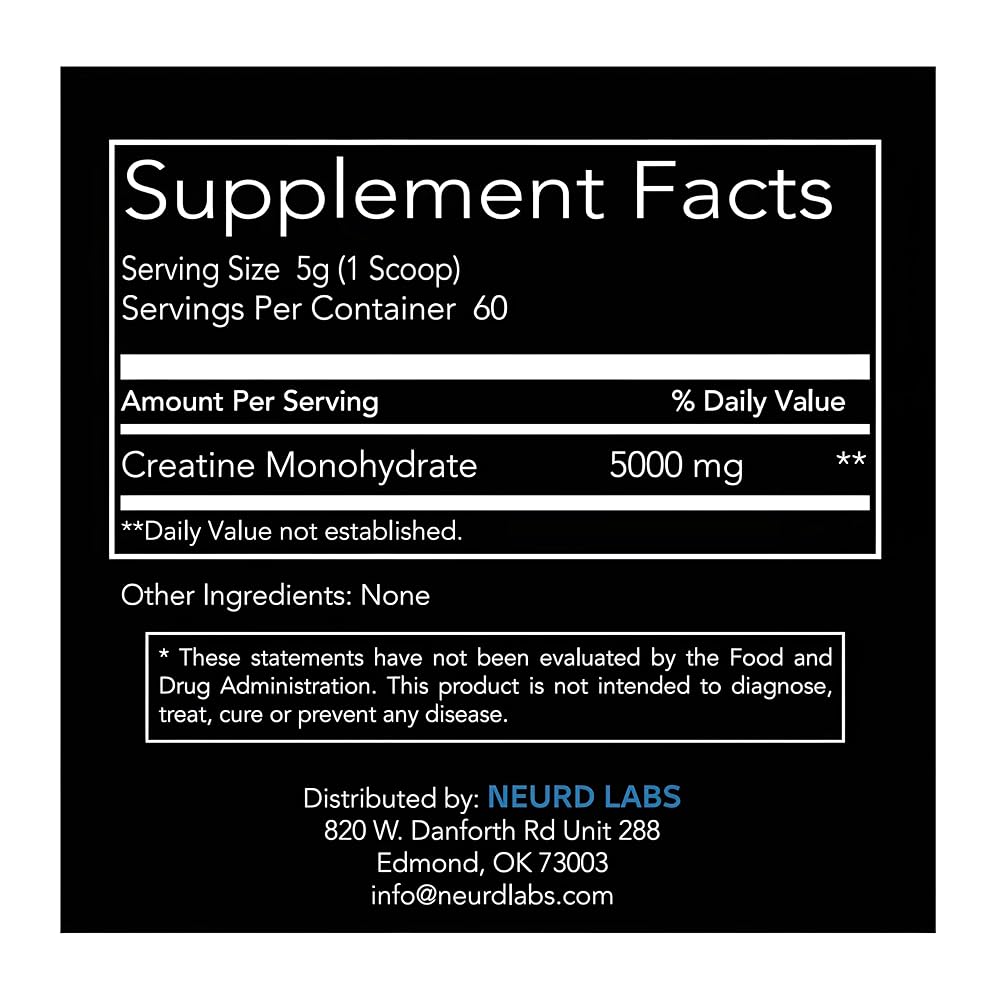 Neurd Labs CreaTech Micronized Creatine Monohydrate Powder - 300g - image 2