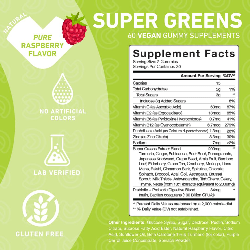 PUREFINITY Daily Super Greens Gummies with Spirulina - 60 Count - image 5