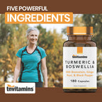 tnvitamins Turmeric & Boswellia Complex Joint Support - 180 Capsules - image 3