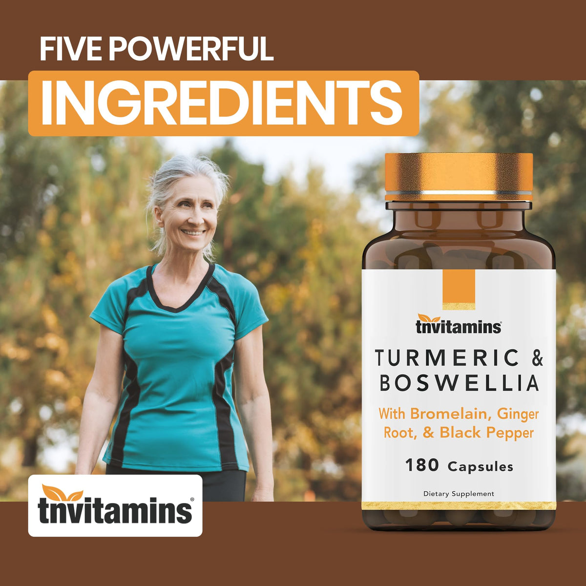 tnvitamins Turmeric & Boswellia Complex Joint Support - 180 Capsules - image 3