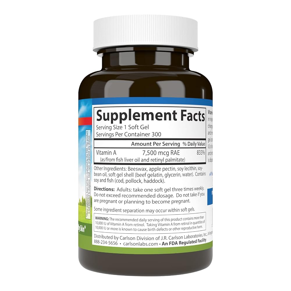 Carlson Vitamin A 25000 IU for Healthy Vision - 300 Softgels - image 2