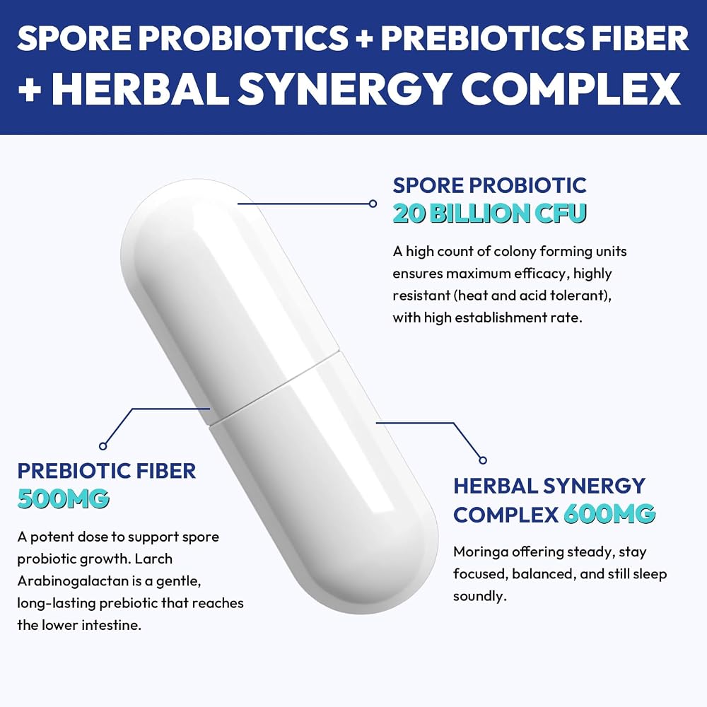 Haliwooya 100% Spore Probiotic 20 Billion CFU - 90 Capsules - image 3