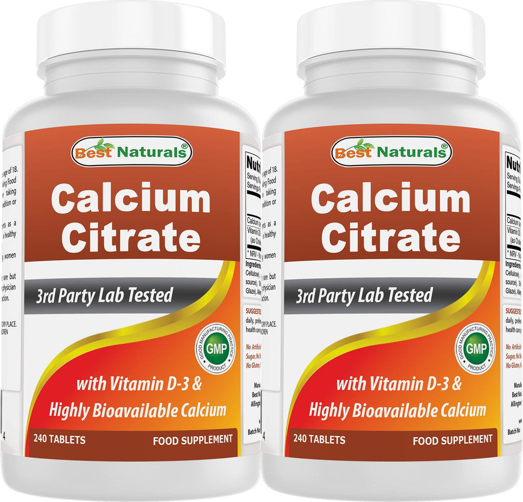 Best Naturals Calcium Citrate with Vitamin D-3 240 Tablets