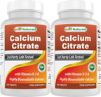 Best Naturals Calcium Citrate with Vitamin D-3 240 Tablets