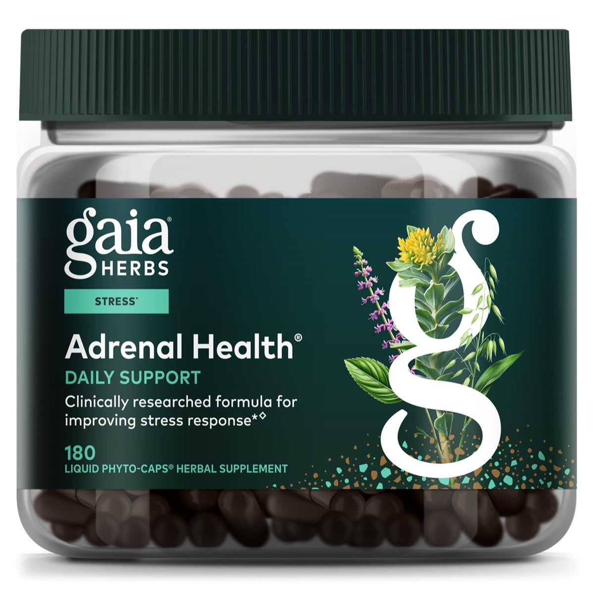 Gaia Herbs Adrenal Health Daily Support - 180 Vegan Capsules