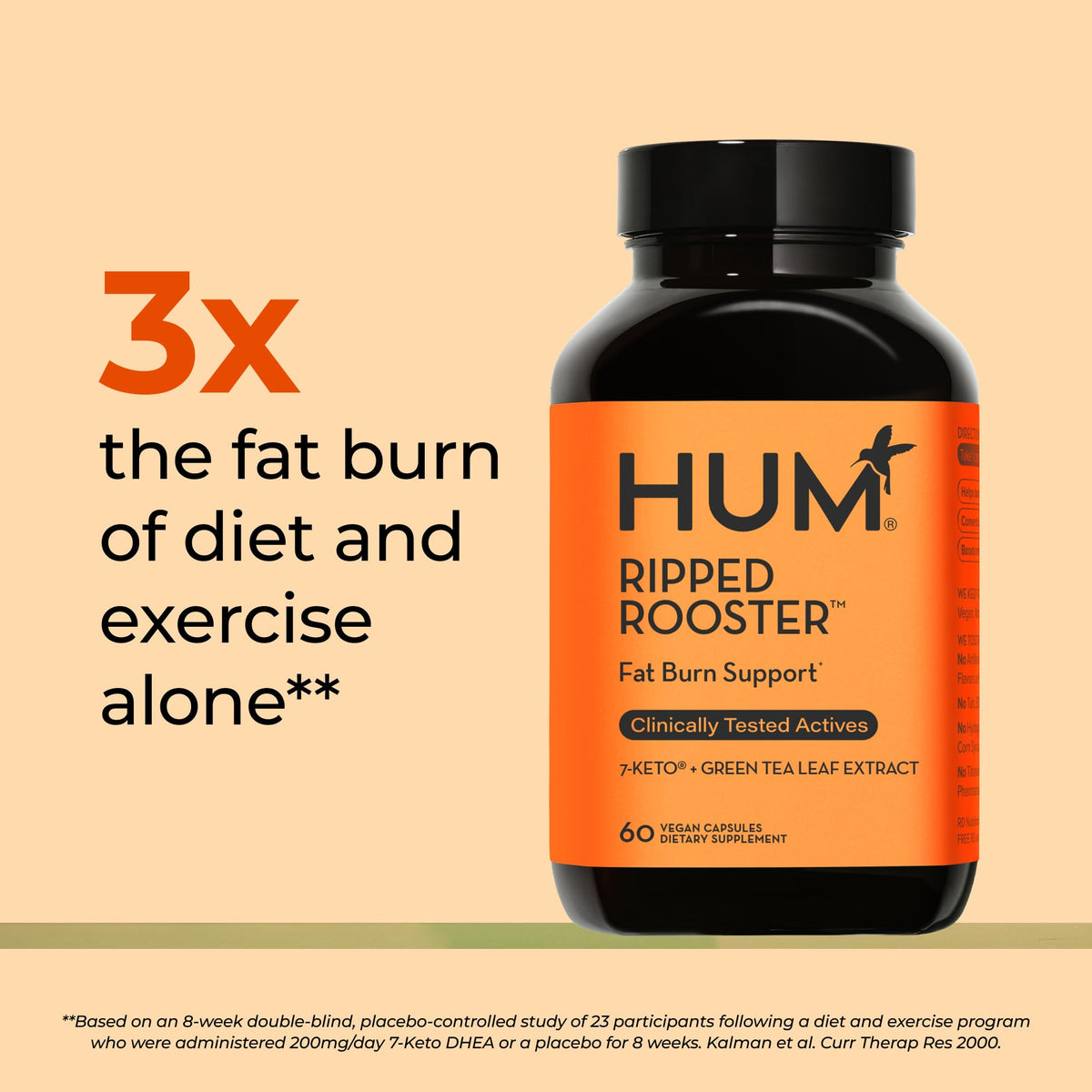 HUM Ripped Rooster Green Tea Extract Metabolism Support - 60 Capsules - image 3