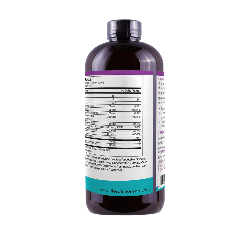 Life Solutions Liquid Super B Complex for Energy - 32 Fl Oz - image 5