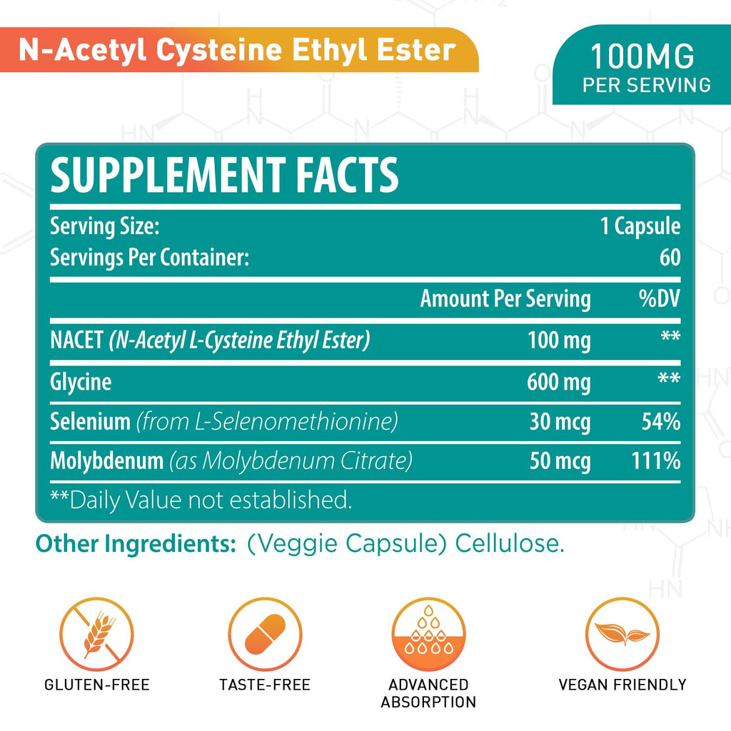 lipmaxmall N-Acetyl Cysteine Ethyl Ester NACET - More Absorption Than