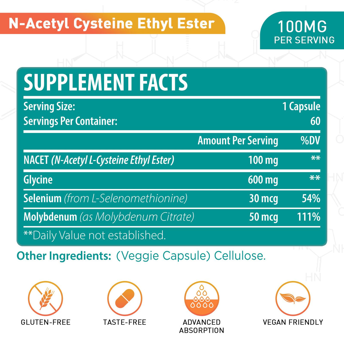 lipmaxmall N-Acetyl Cysteine Ethyl Ester NACET - More Absorption Than