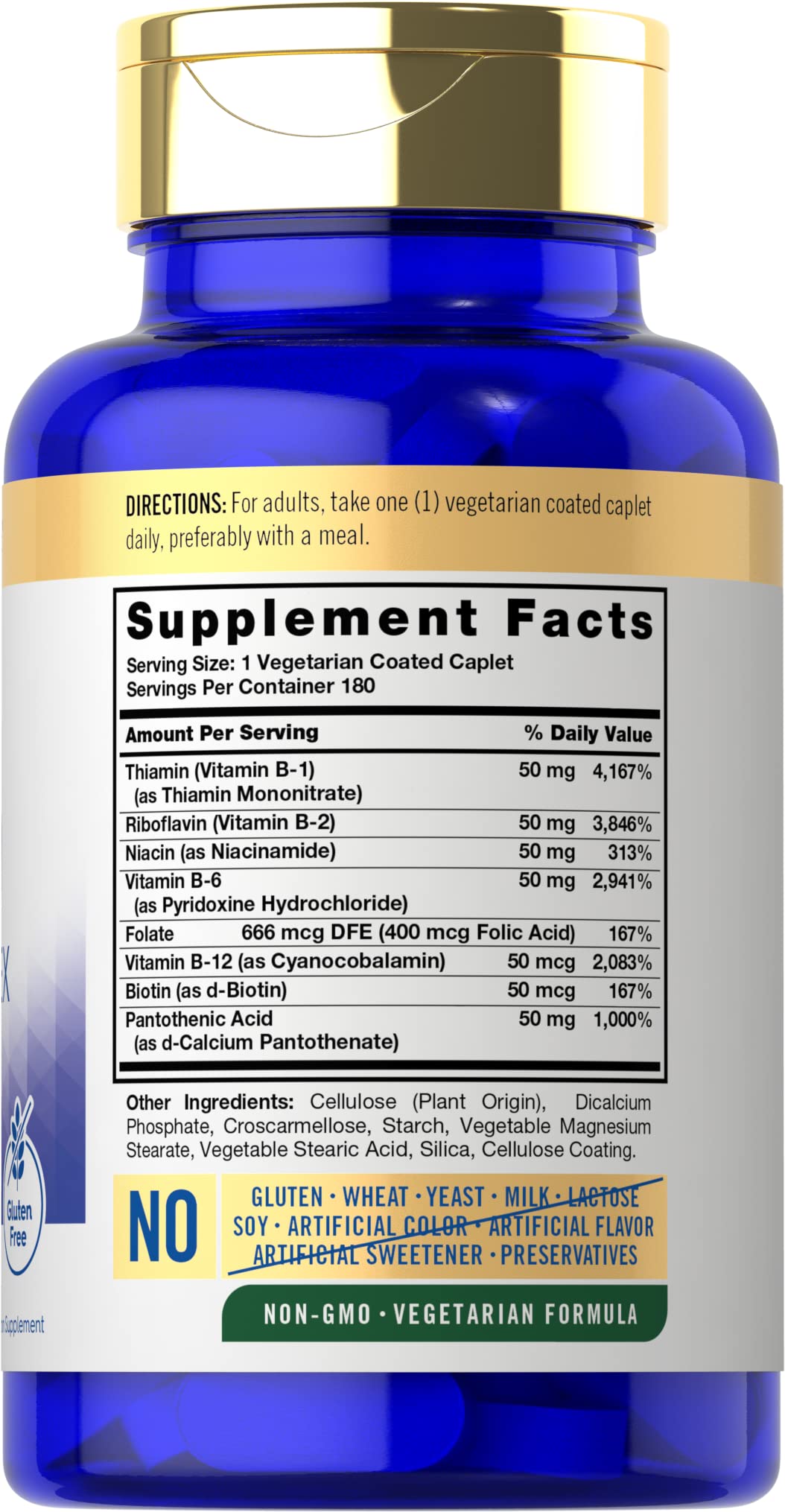 Carlyle Vitamin B50 Complex - 180 Vegetarian Caplets - image 2