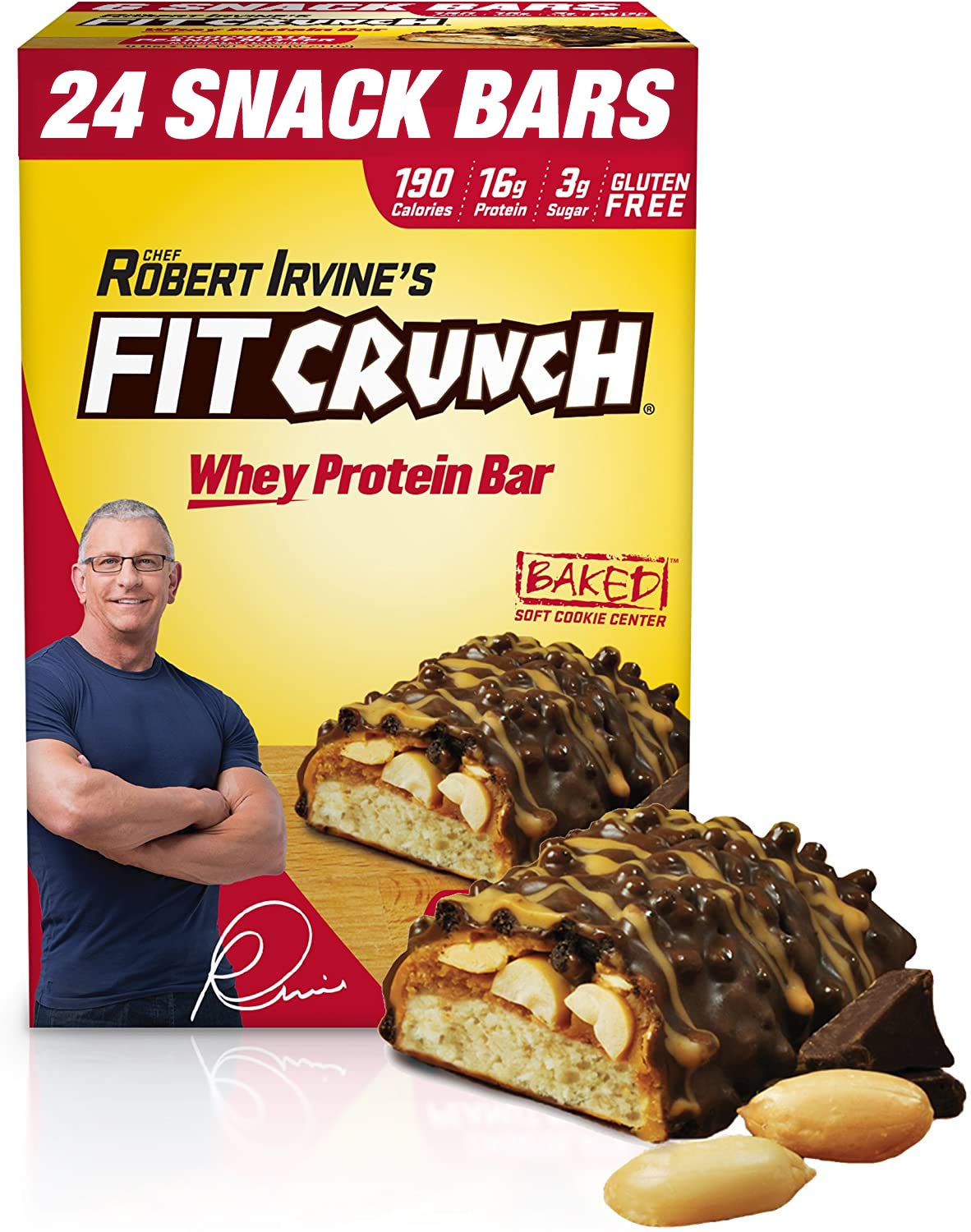 Fit Crunch High Protein Peanut Butter Bars - 24 Count