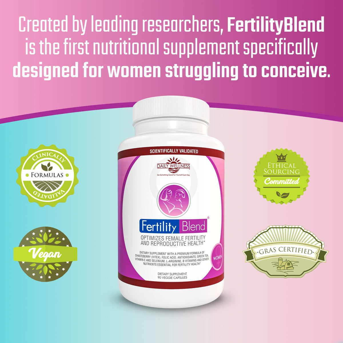 Fertility Blend for Women Fertility Supplement - 90 Vegetarian Capsules - image 4