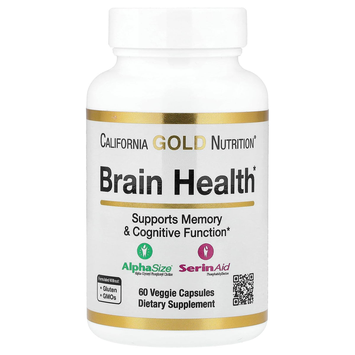 California Gold Nutrition Brain Health - 60 Veggie Capsules