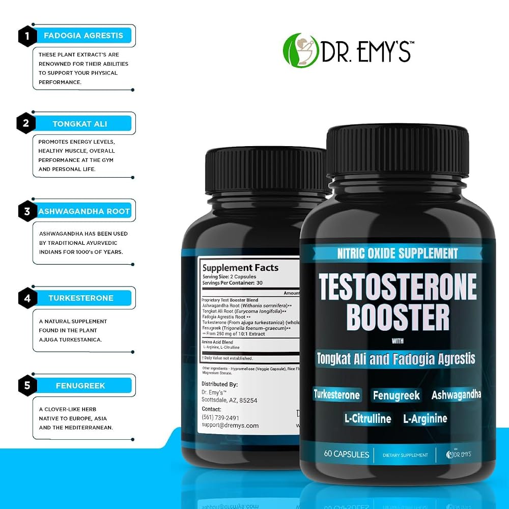Dr. Emy's Testosterone Booster Tongkat Ali Nitric Oxide - 120 Capsules - image 7