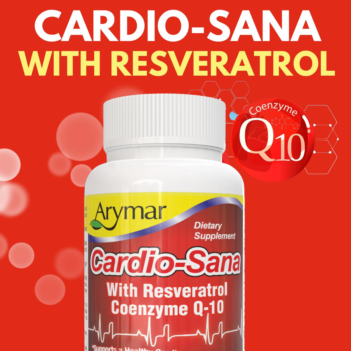 Arymar Cardio-Sana Co-Enzyme Q-10 & Resveratrol - 60 Capsules - image 2