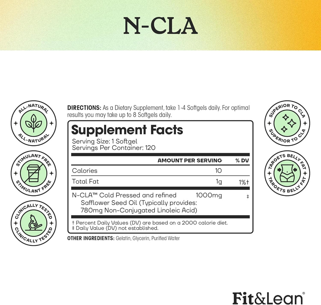 Fit & Lean N-CLA Weight Loss Supplement - 120 Capsules - image 4