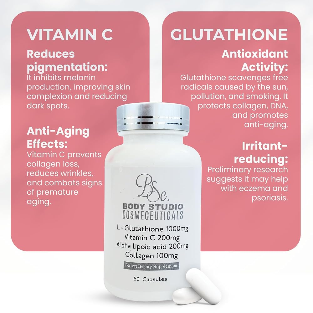 Body Studio Cosmeceuticals L-Glutathione 2000 mg - 60 Softgels - image 5