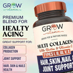grow vitamin Multi Collagen Capsules Types I, II, III, V & X - 90 Capsules - image 2