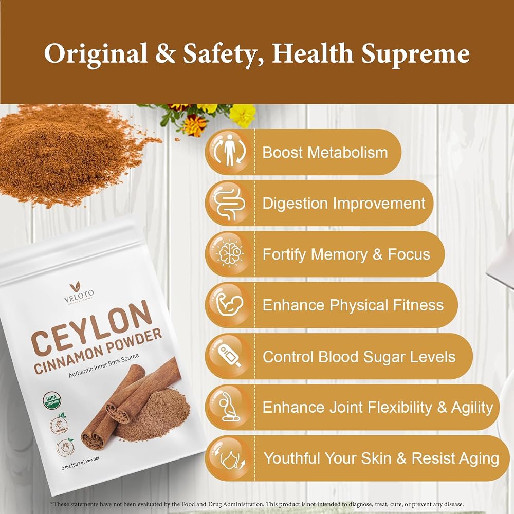 VELOTO Organic Ceylon Cinnamon Powder - 2 lb - image 5