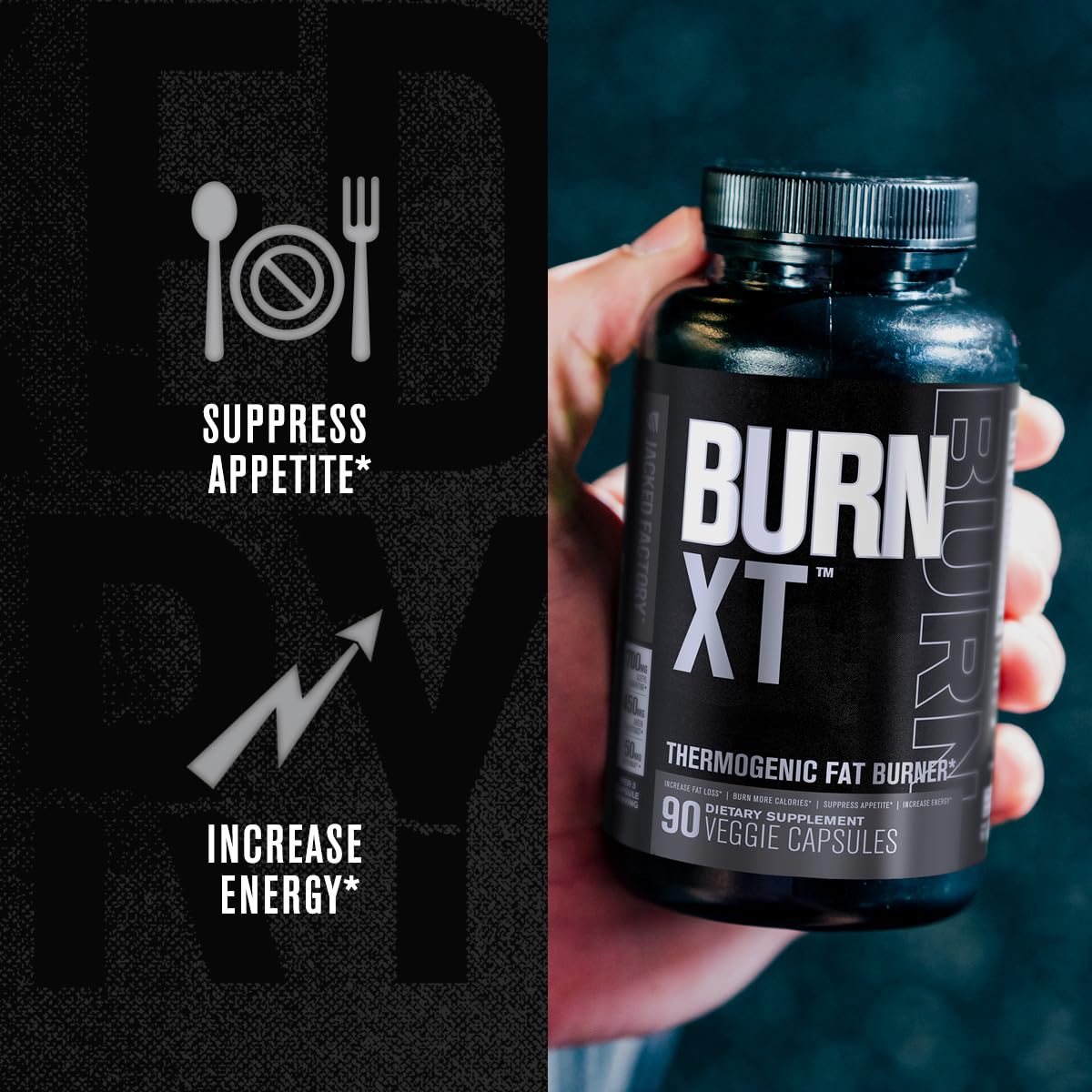 Jacked Factory Burn XT Black Thermogenic Fat Burner - 90 Capsules - image 3
