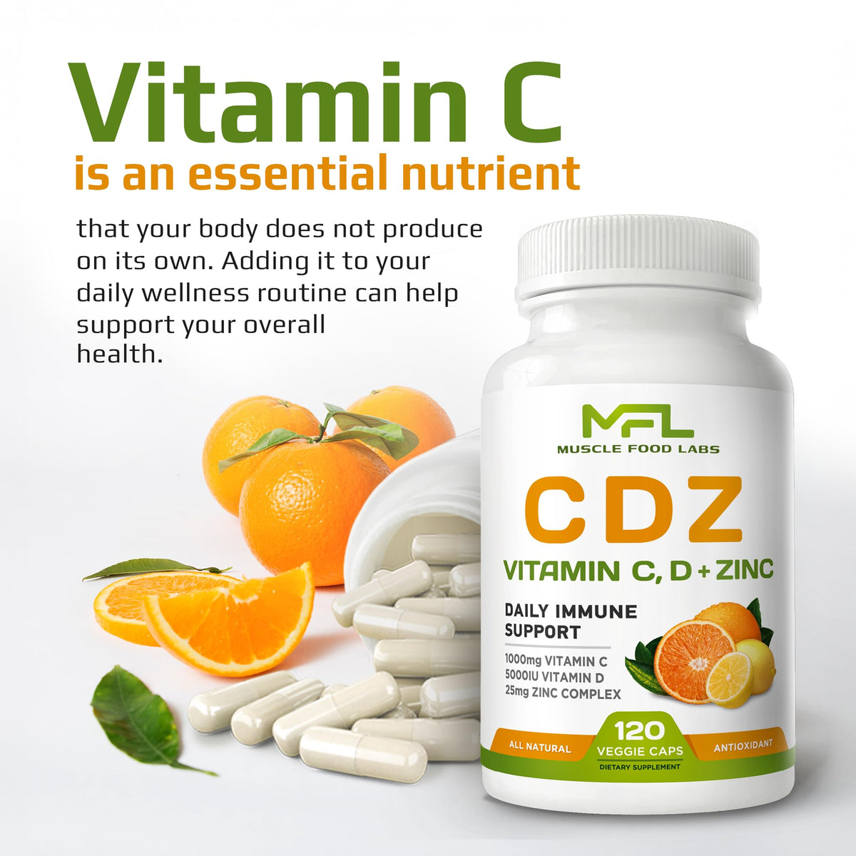 MUSCLE FOOD LABS CDZ Immune Support Complex - 240 Capsules - image 2