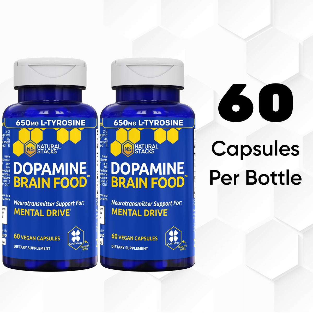 Natural Stacks Dopamine Brain Food Focus Support - 120 Capsules - image 5