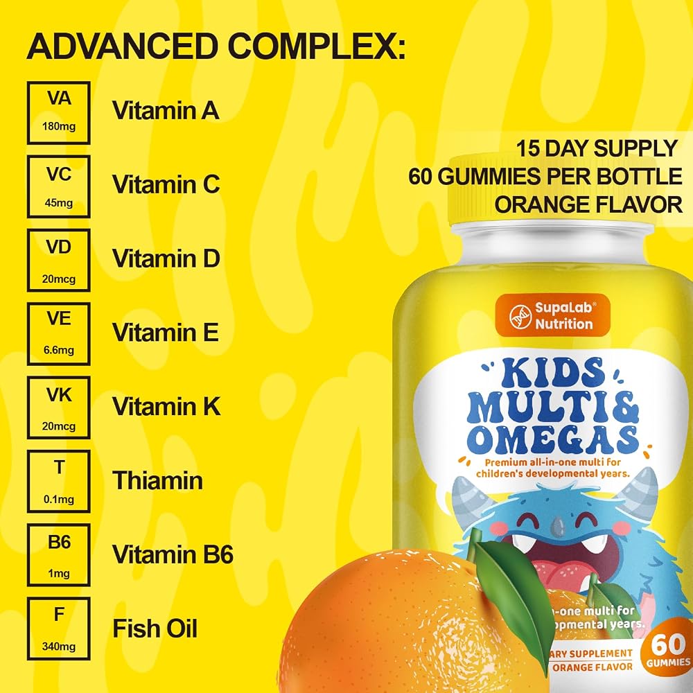 MEGNETA Kids Multivitamin & Omega Gummies with Fish Oil - 60 Gummies - image 4