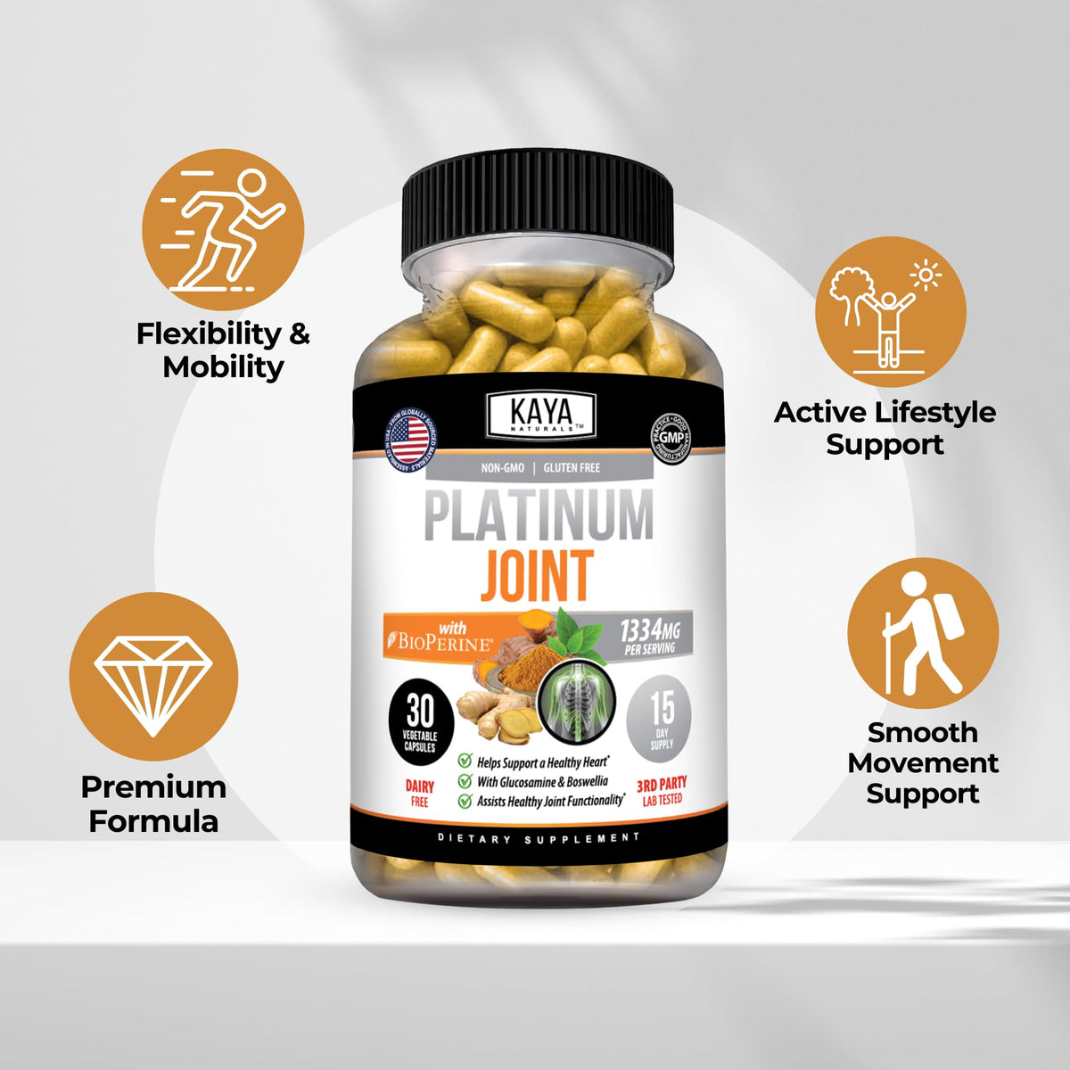 Kaya Naturals Platinum Mobility Support Glucosamine - 30 Capsules - image 4