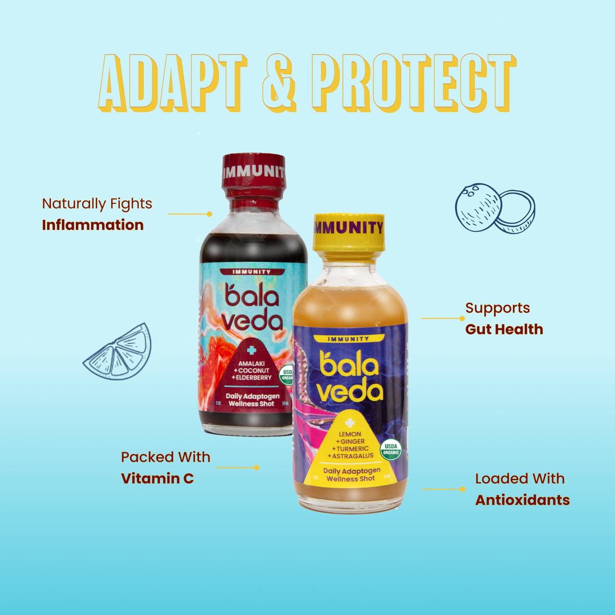 Balaveda Organic Wellness & Energy Shots Variety Pack