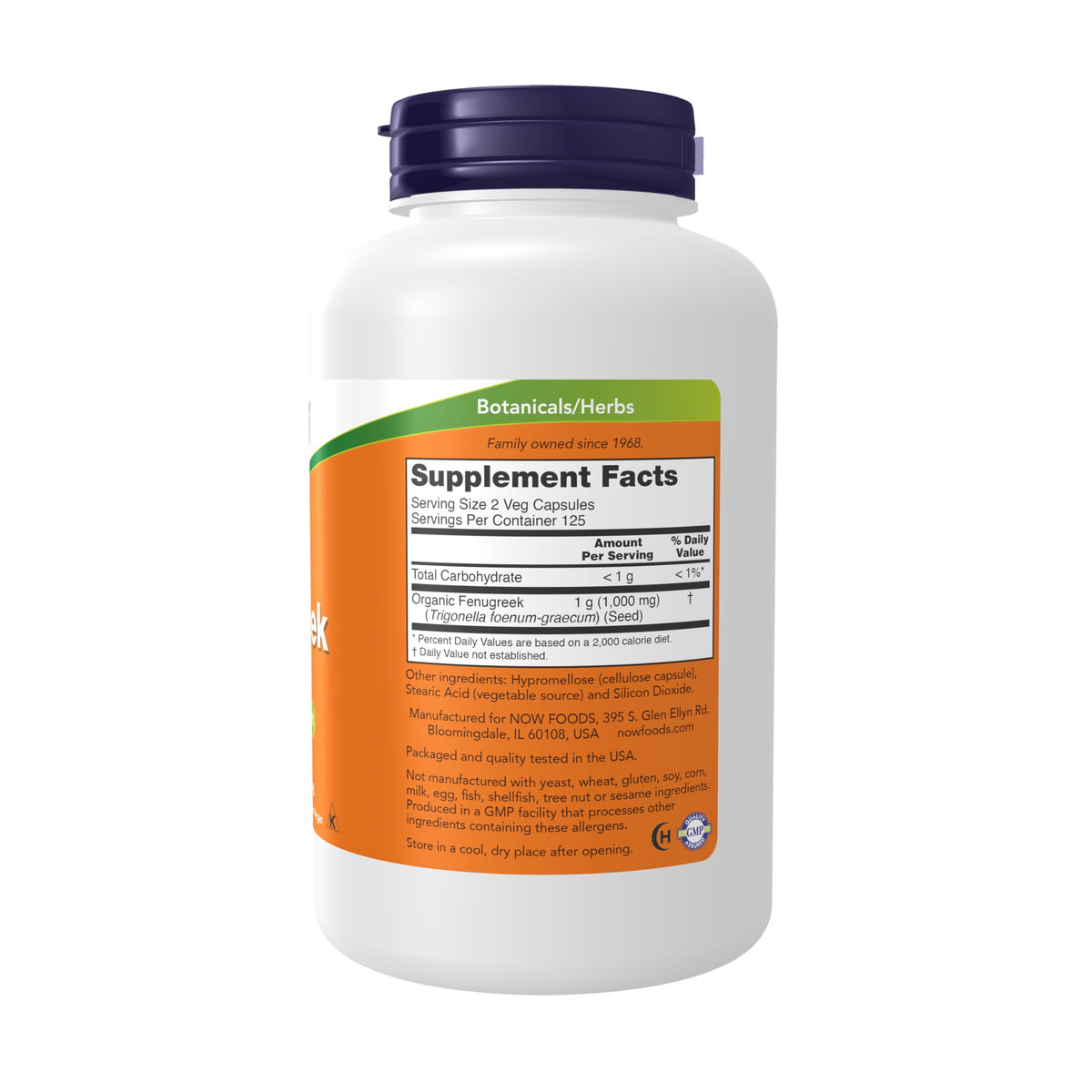 NOW Fenugreek 500 mg Herbal Supplement - 250 Vegetarian Capsules - image 2