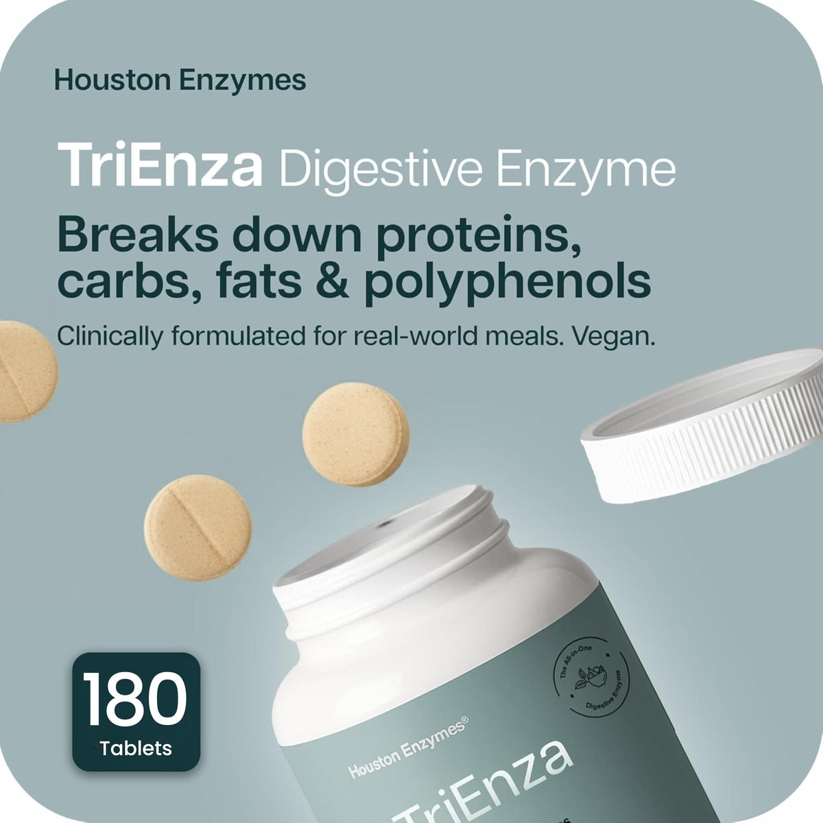 Houston Enzymes TriEnza Digestive Enzymes - 180 Chewables - image 3