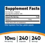 Nutricost Melatonin 10mg Sleep Support - 240 Capsules - image 2