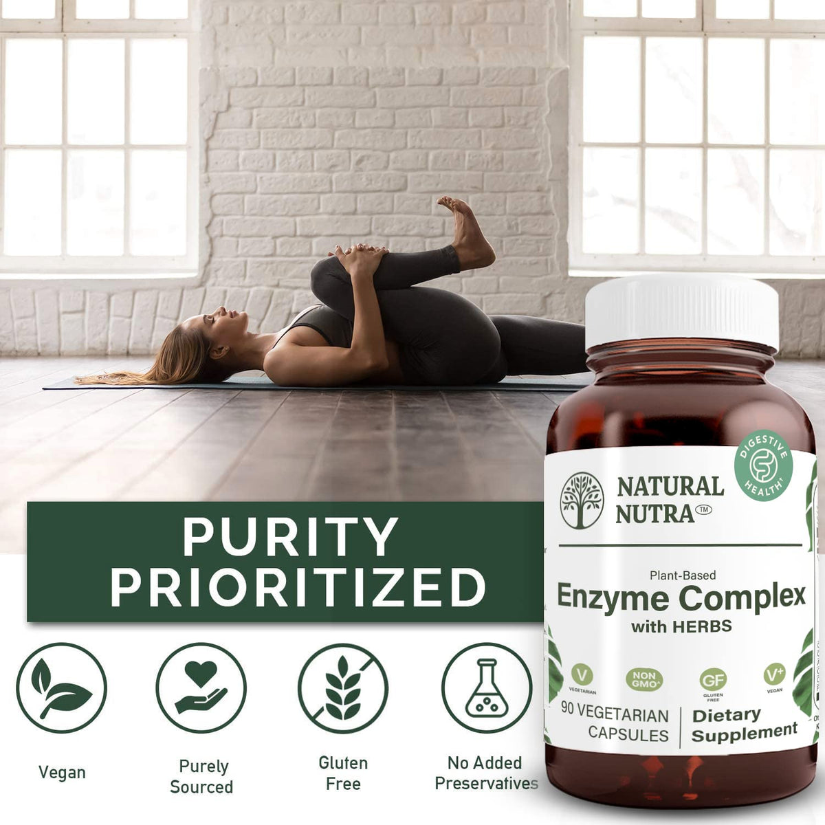 Natural Nutra Plant-Based Digestive Enzyme Complex - 90 Capsules - image 4