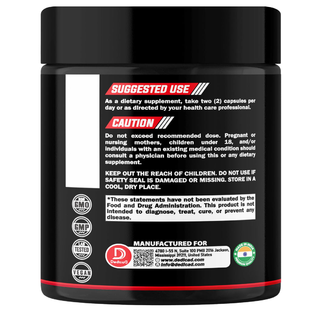 DEDICAD 5-HTP Supplement 1010mg with Vitamin B6 - 60 Capsules - image 9