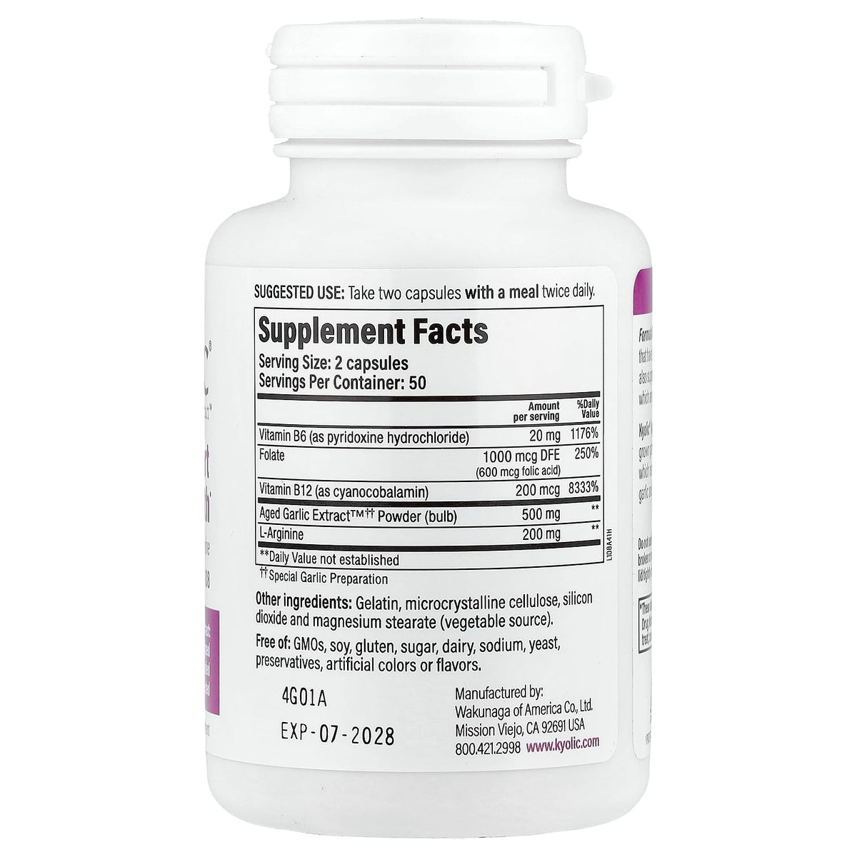 Kyolic Aged Garlic Extract Total Heart Health Formula 108 - 100 Capsules - image 2