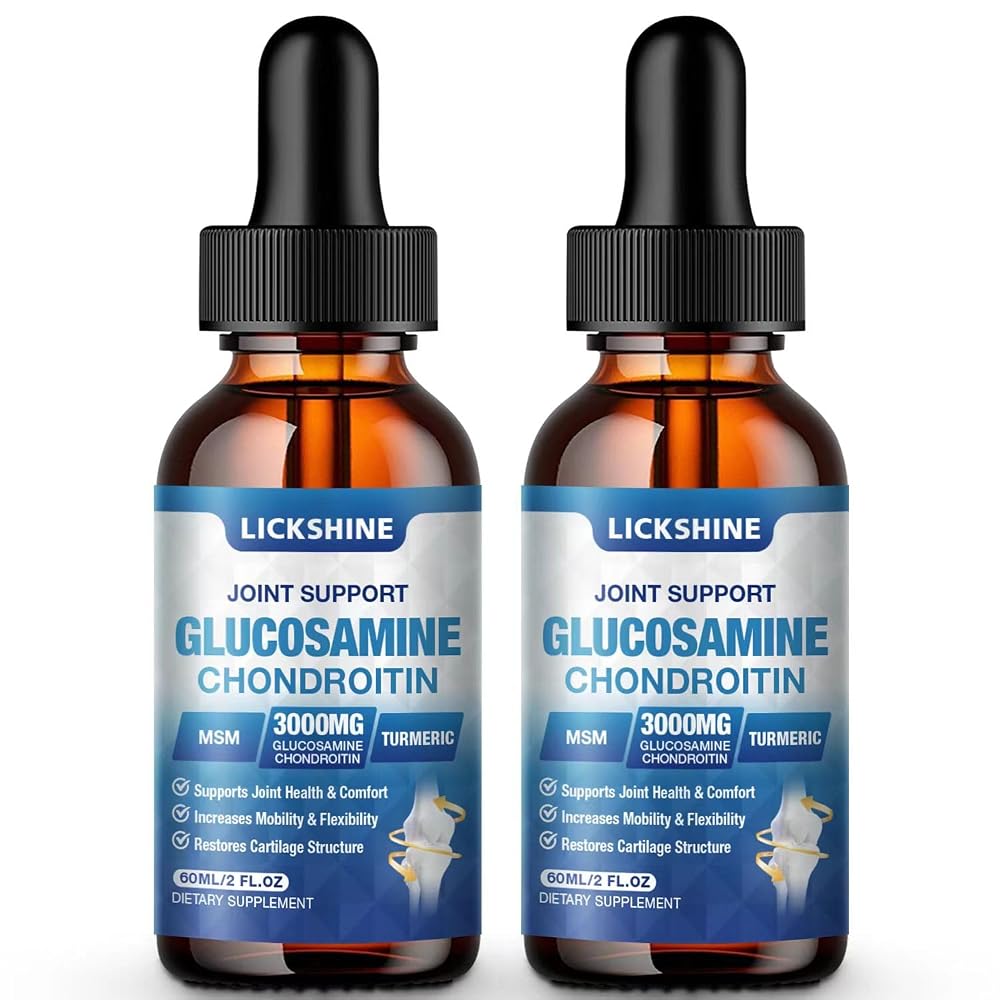Lickshine Glucosamine Chondroitin MSM Liquid Drops Joint Support - 2 Fl Oz