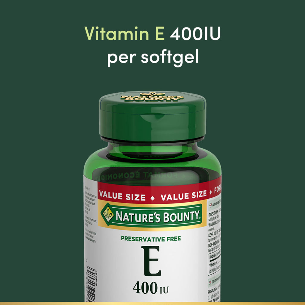 NATURE'S BOUNTY Vitamin E, 400 IU, Antioxidant, 200 Softgels, 134 g