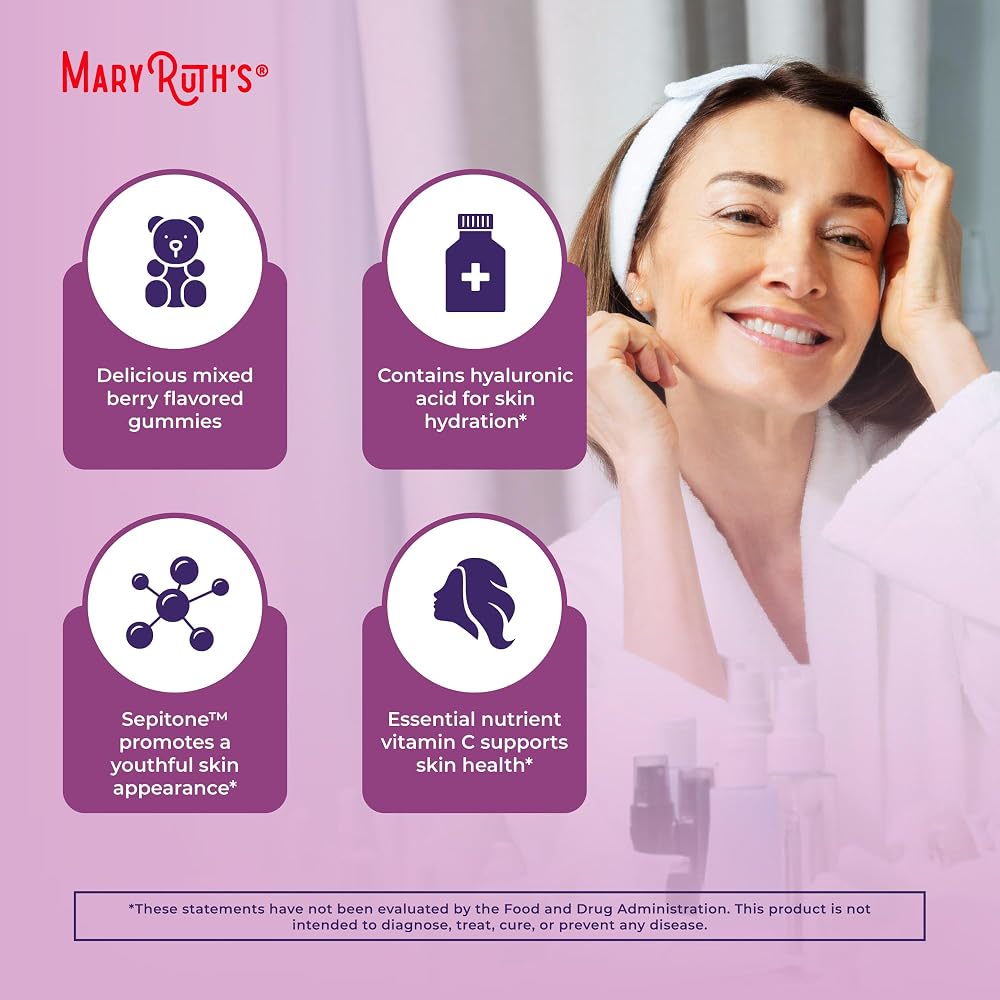 MaryRuth's Skin Restore + Renew Gummies with Hyaluronic Acid - 60 Gummies - image 6