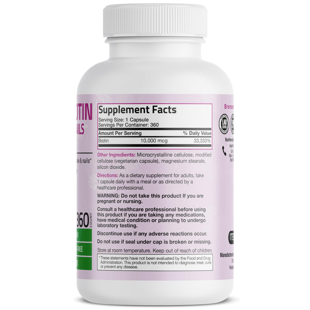 Bronson Ultra Biotin Hair, Skin & Nails - 10,000 mcg
