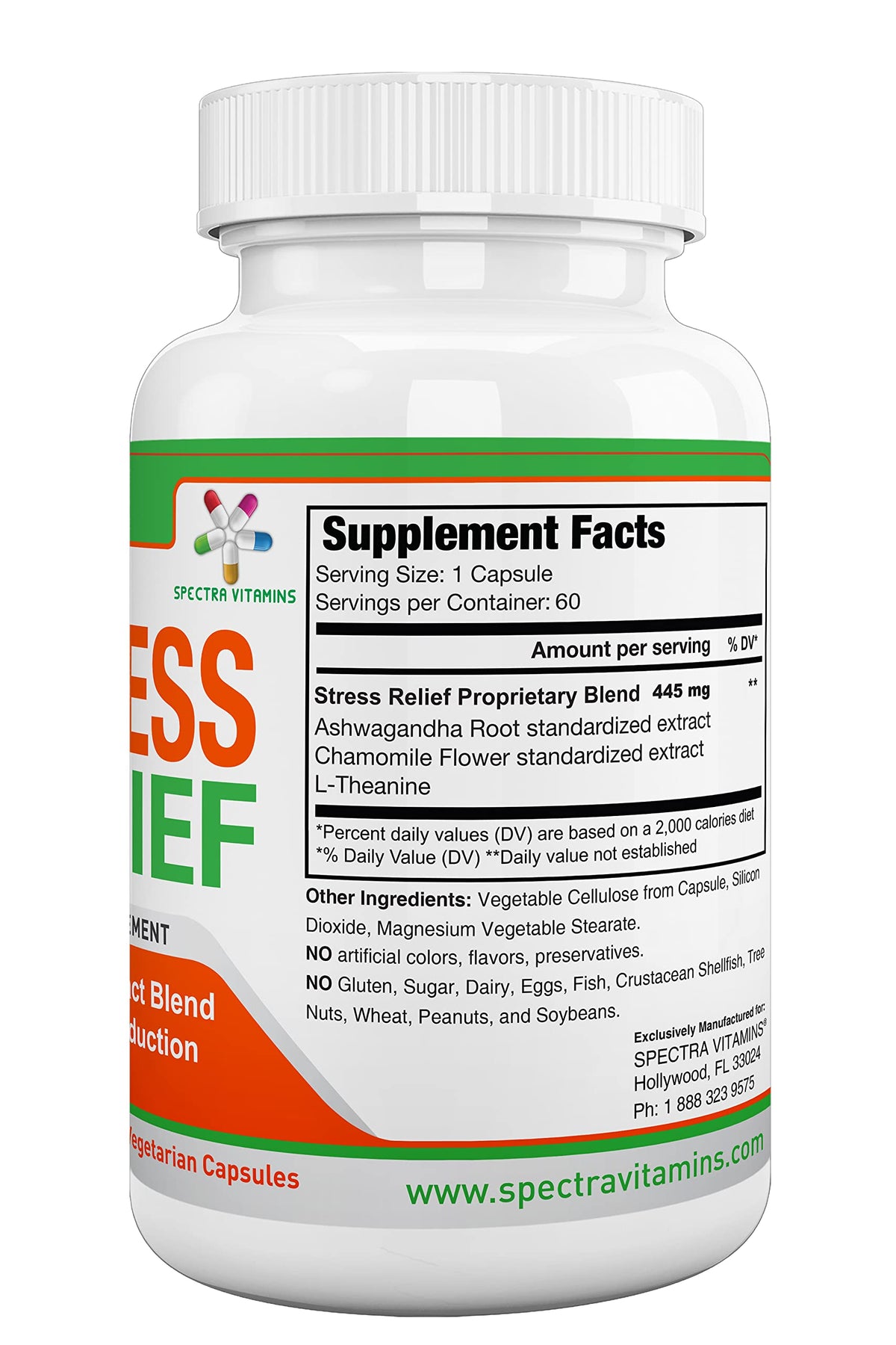 Spectra Vitamins Stress Relief for Adults with Ashwagandha - 60 Capsules - image 3