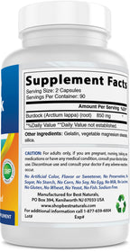 Best Naturals Burdock Root 425 mg 180 Capsules